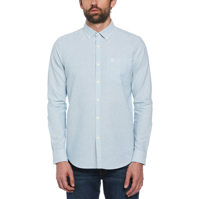 Stripe Oxford Shirt In Mosaic Blue