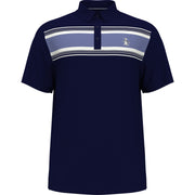 Jack’s Stripe Print Golf Polo Shirt In Black Iris