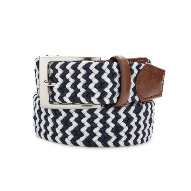 Original 2-Color Braided Web Golf Belt In Navy