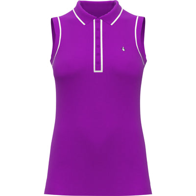 Women's Veronica Sleeveless Golf Polo Shirt In Purple Cactus Flower