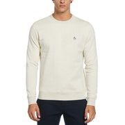 Crew Neck Sticker Pete Fleece Sweatshirt In Birch Jasper Htr