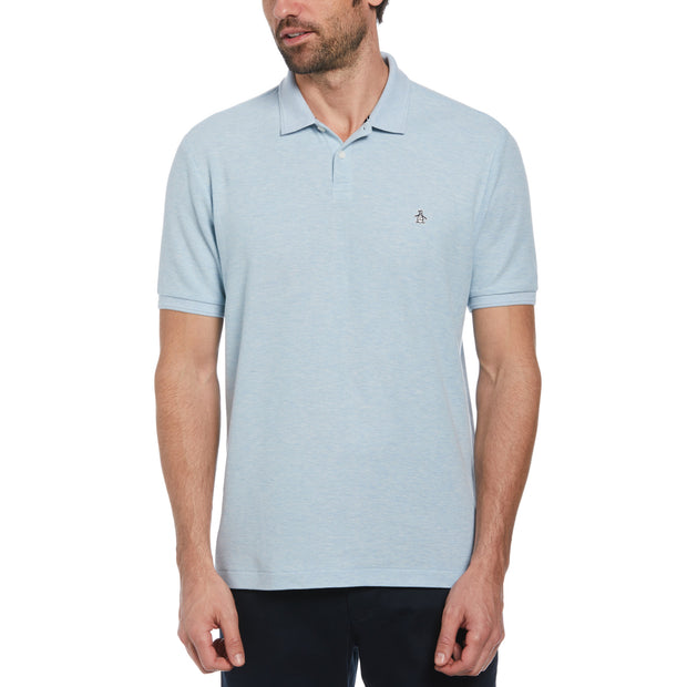 Sticker Pete Daddy Short Sleeve Polo Shirt In Cool Blue Heather