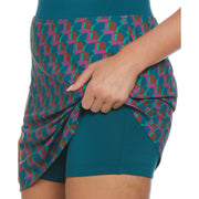 Women's Penguin Printed Golf Skort In Chesapeake Bay