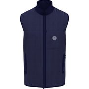 Mixed Media Reversible Fleece Golf Vest In Black Iris