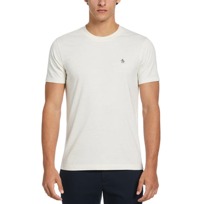 Pin Point Embroidered Pete T-Shirt In Birch Jasper Heather