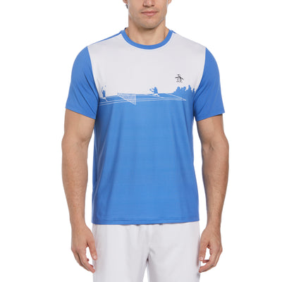Outlined Pete Performance Tennis T-Shirt In Nebulas