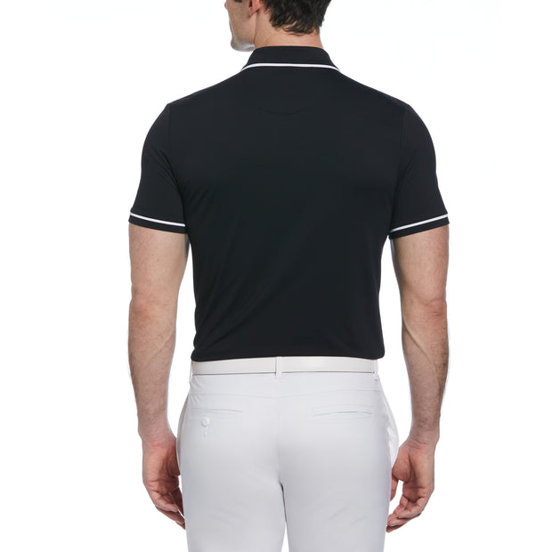 Technical Earl Short Sleeve Golf Polo Shirt In Caviar