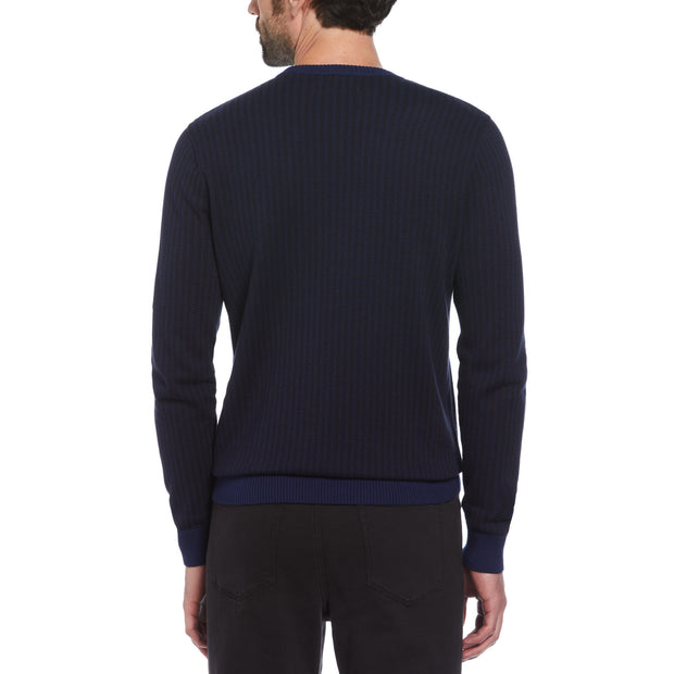 Tonal Jacquard Jumper In Medieval Blue