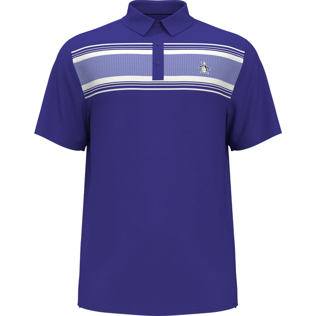 Jack’s Stripe Print Golf Polo Shirt In Amparo Blue