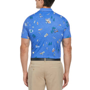 Pete’s Game Print Golf Polo Shirt In Amparo Blue