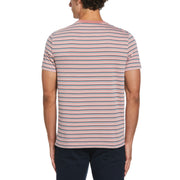 All Over Striped T-Shirt In Dusty Rose