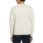 Crew Neck Sticker Pete Fleece Sweatshirt In Birch Jasper Htr