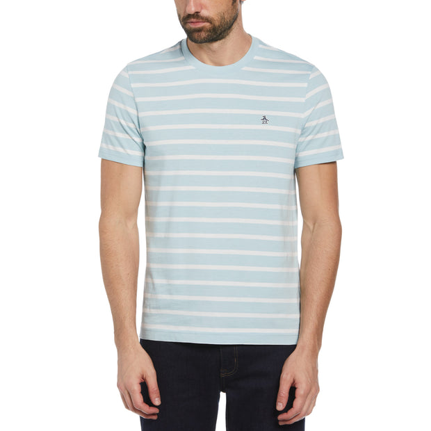 Organic Cotton Breton Striped T-Shirt In Cool Blue