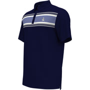 Jack’s Stripe Print Golf Polo Shirt In Black Iris