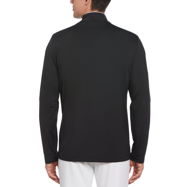 Technical Earl 1/4 Zip Long Sleeve Golf Sweater In Caviar