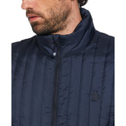 Poly Fill Vertical Channel Vest In Dark Sapphire