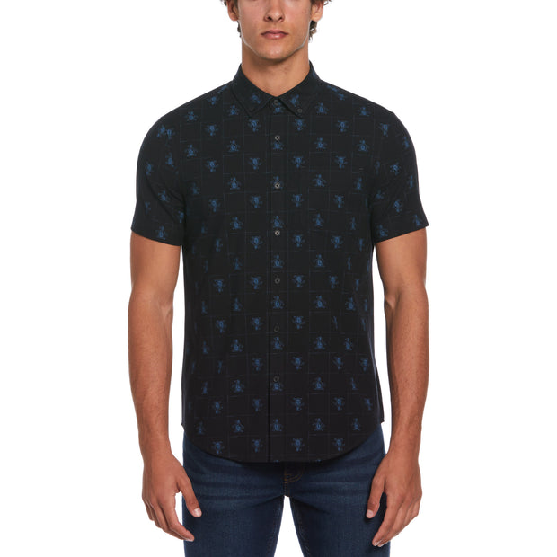 Ecovero™ Blend Pete Print Shirt In True Black