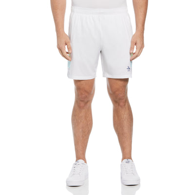 Colour Block Performance Tennis Shorts In Bright White