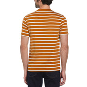 Organic Cotton Breton Striped T-Shirt In Sudan Brown