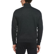 Sticker Pete Fleece Organic Cotton Quarter Zip Sweatshirt In Dark Charcoal Heather