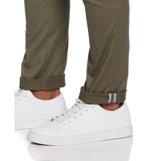 Basic Recycled Cotton Chino Trousers In Dusty Olive