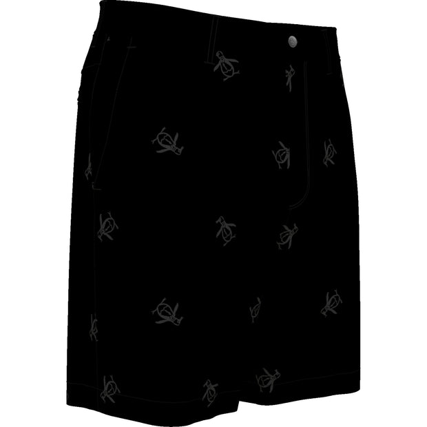 Pete Embroidered Flat Front Golf Shorts In Caviar