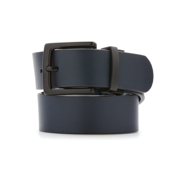 Logo Patterned Reversible Belt In Black Iris