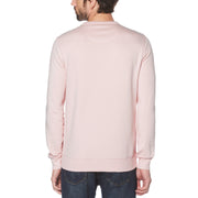 Sticker Pete Fleece Crew Neck Sweatshirt In Parfait Pink