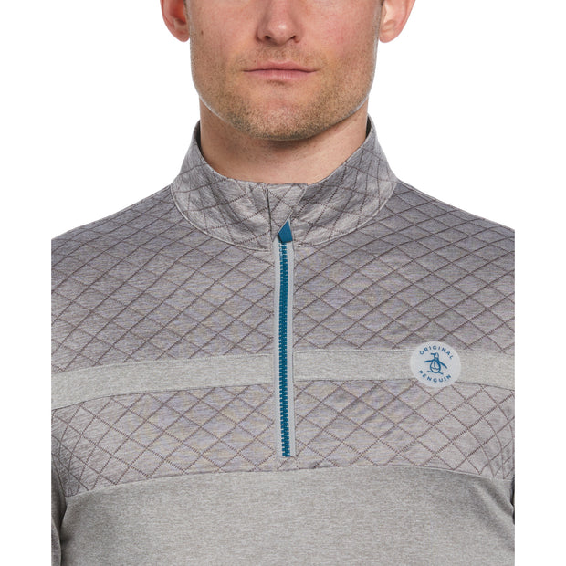 Mixed Media Golf 1/4 Zip Pullover In Quarry Heather