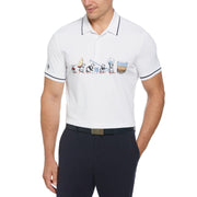 Barback Pete Printed Golf Polo Shirt In Bright White