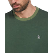 Micro Stripe T-Shirt In Elm Green