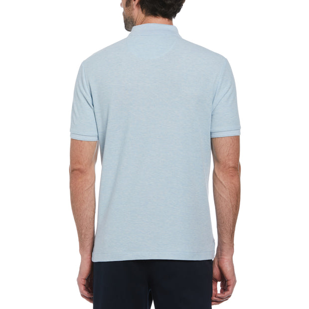 Sticker Pete Daddy Short Sleeve Polo Shirt In Cool Blue Heather