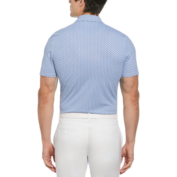 Heritage Geo Print Golf Polo Shirt In Amparo Blue