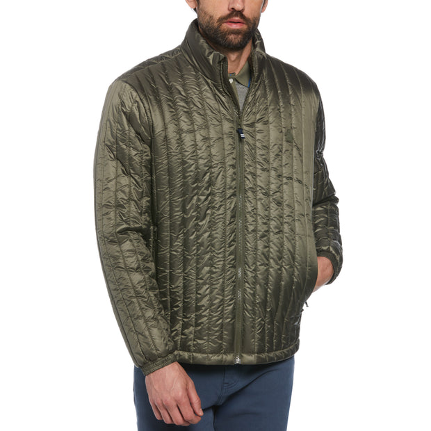 Recycled Polyester Quilted Jacket In Dusty Olive