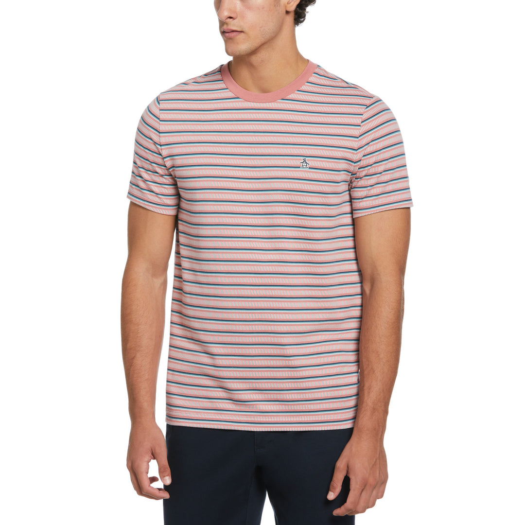 All Over Striped T Shirt In Dark Sapphire