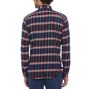 Ecovero™ Blend Plaid Flannel Shirt In Dark Sapphire