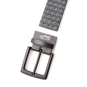 Pete Logo Patterned Reversible Belt In Caviar