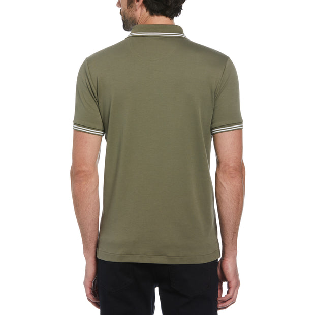 Organic Cotton TV Pete Polo Shirt In Dusty Olive