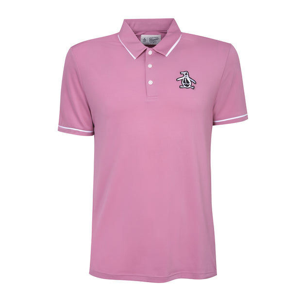 Pete Tipped Golf Polo Shirt In Rose Bouquet