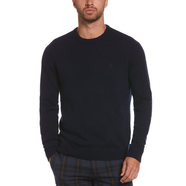 Lambswool Crew Neck Sweater In Blue | Original Penguin®