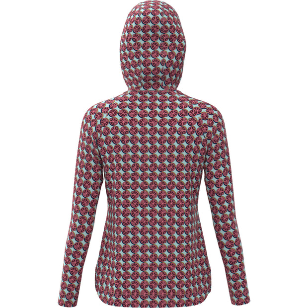 Women's Printed Knit Golf Hoodie In Cordovan