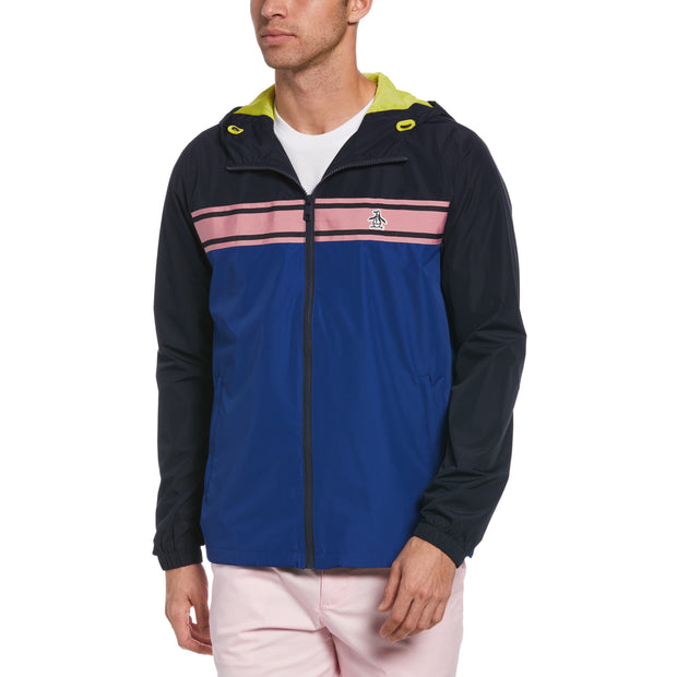 Colour Block Lightweight Jacket In Dark Sapphire